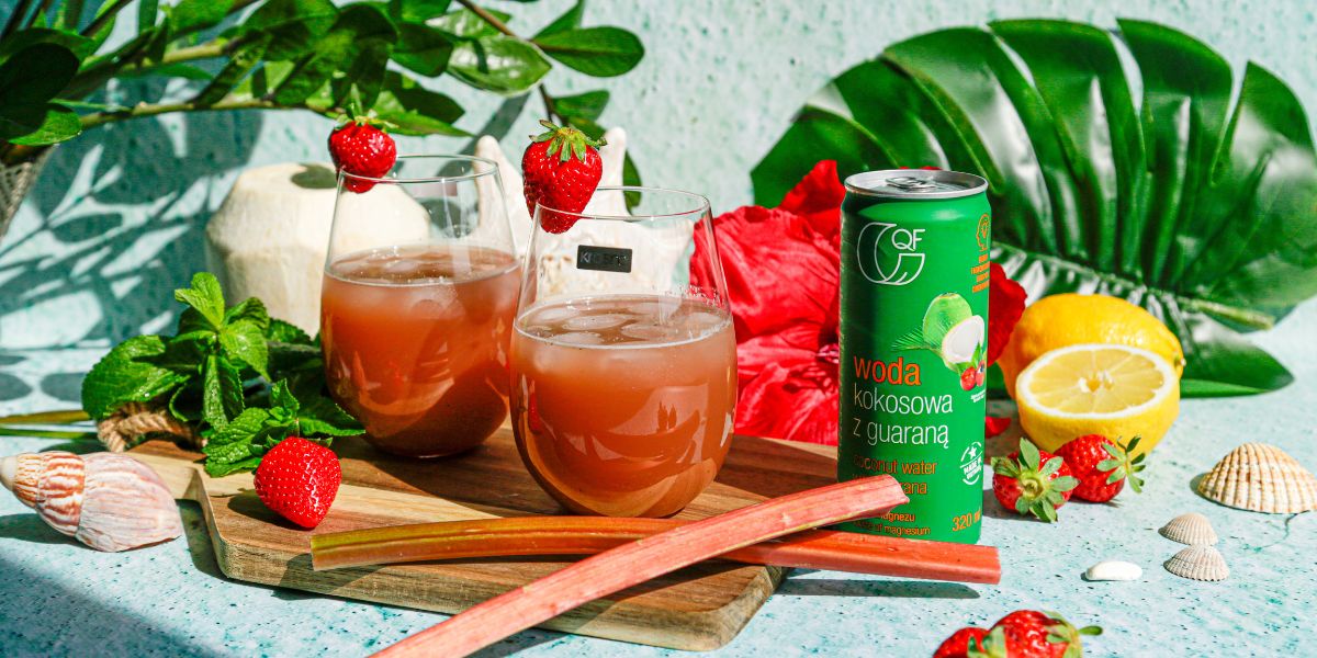 Lemoniada rabarbarowa z wodą kokosową z guaraną QF Quality Food