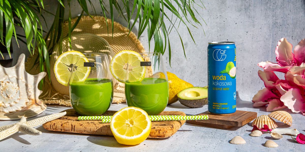 Zielone smoothie z wodą kokosową z witaminą C