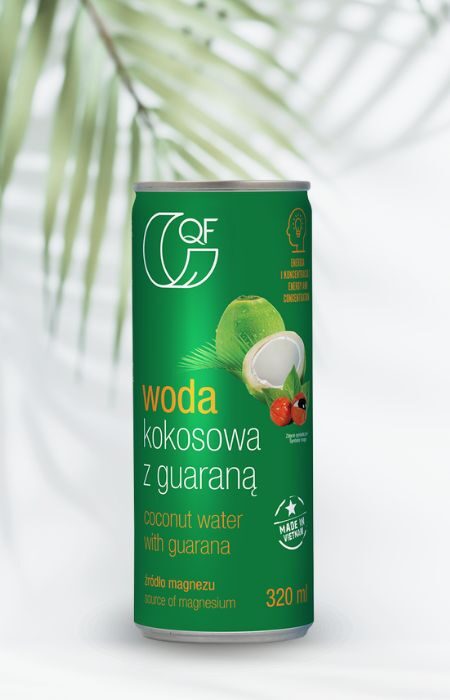 Woda kokosowa z guaraną i magnezem 320ml QF Quality Food