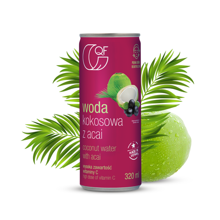 Woda kokosowa z acai i kolagenem 320ml QF Quality Food