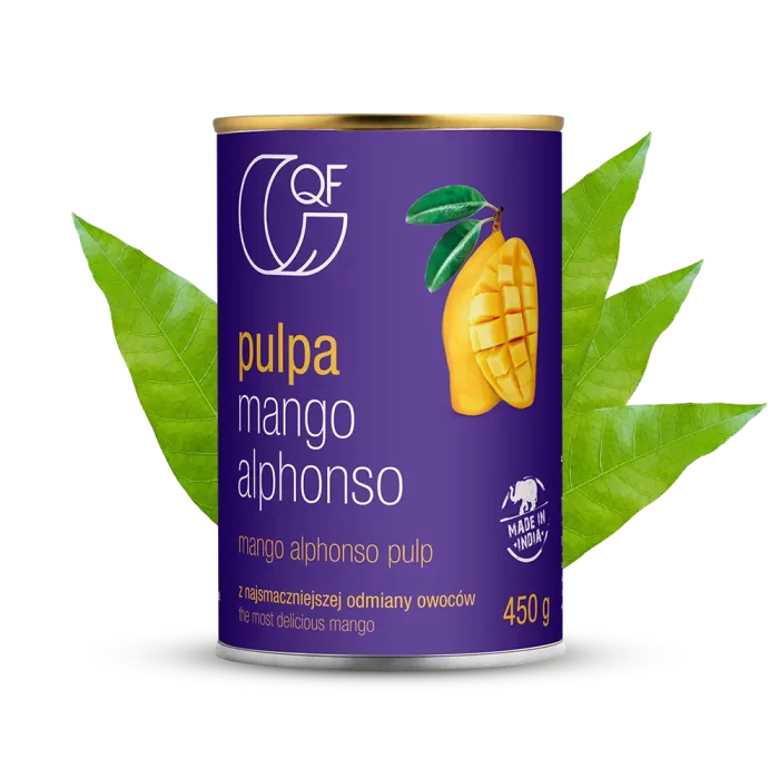 Pulpa z mango Alphonso bez dodatku cukru 450g QF Quality Food