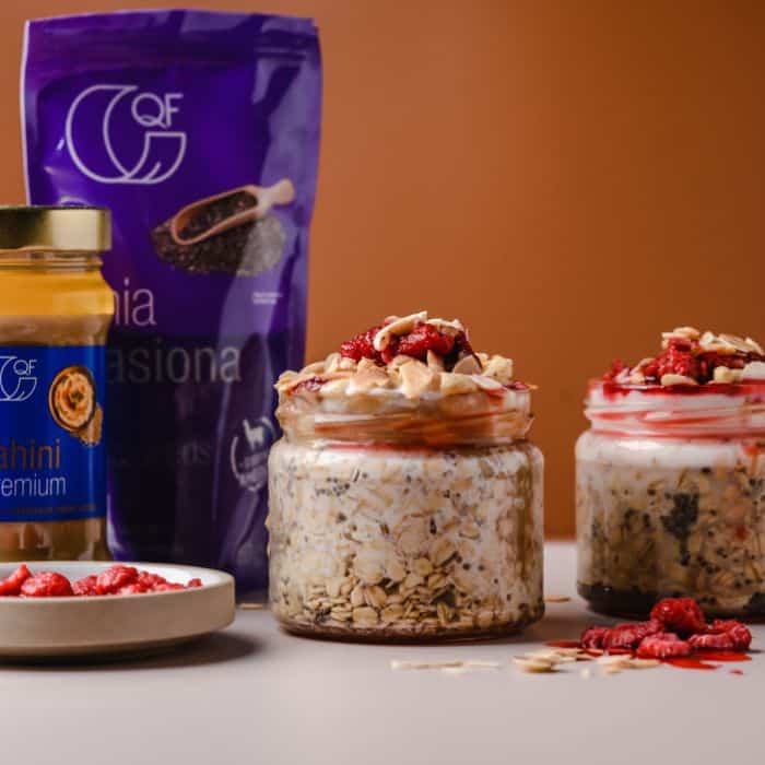 Nocna owsianka z chia i tahini QF Quality Food