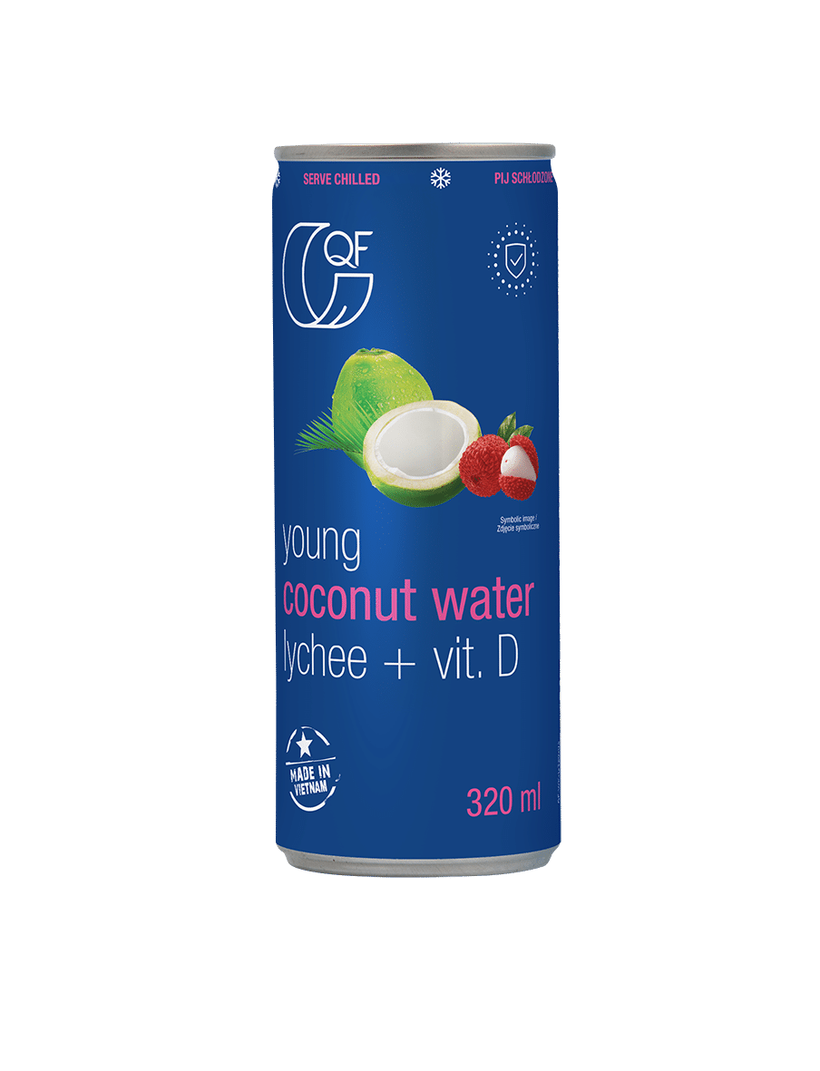Woda kokosowa z liczi i witaminą D 320 ml