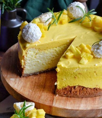 Sernik kokosowy z musem mango QF